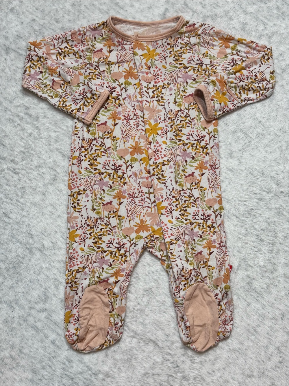 Magnetic Me Wildflower Meadow Fox Footie Sleeper 0-3M Baby Girl Modal Cream Fall